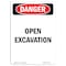 Signmission Safety Sign, OSHA Danger, 24" Height, Aluminum, Open Excavation, Portrait OS-DS-A-1824-V-2497 - alternate 1